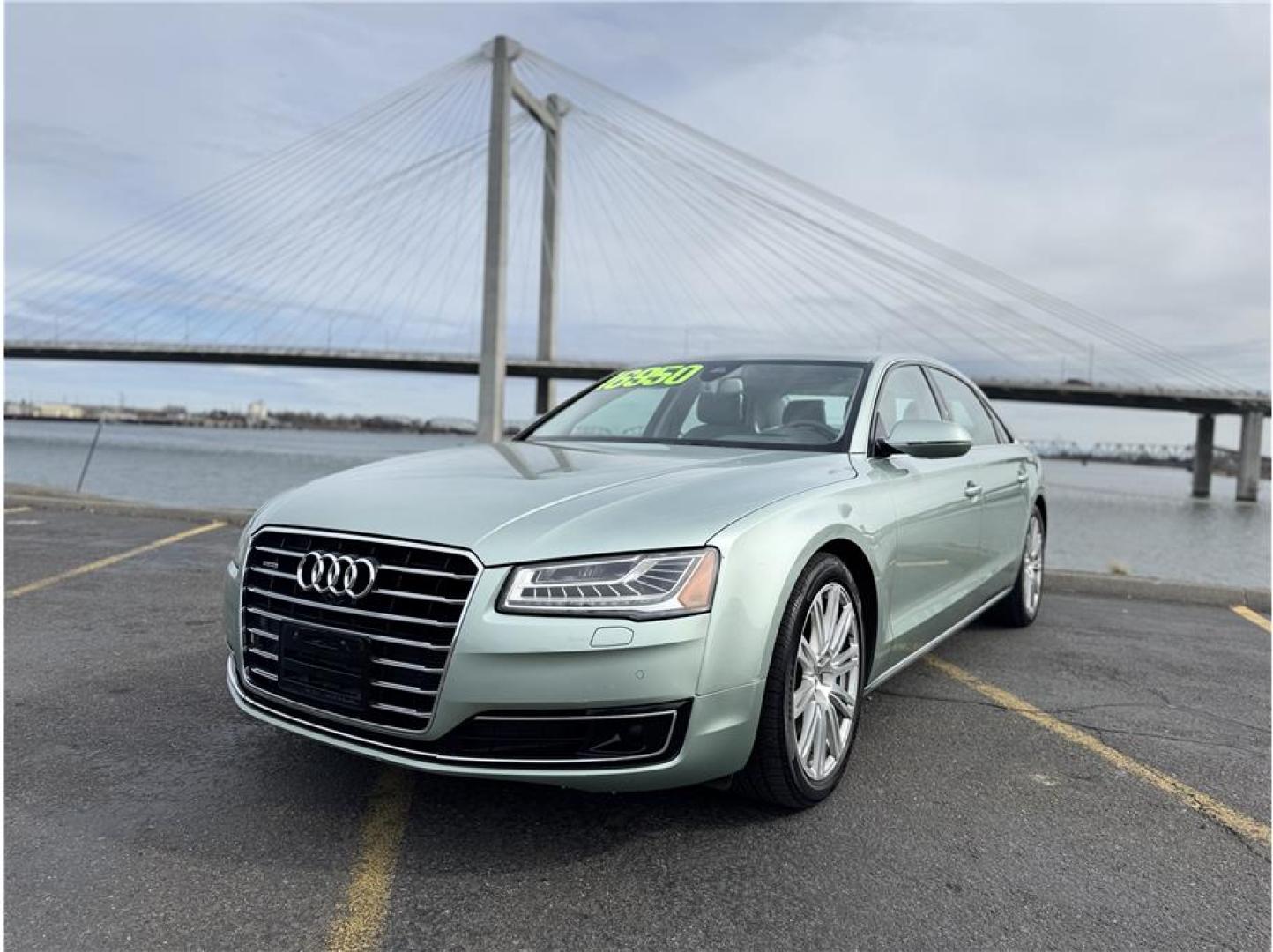 2015 Light Green /No Color Audi A8 (WAU3MAFDXFN) with an V6, Turbo Diesel, 3.0 Liter engine, Auto, 8-Spd Tiptronic transmission, located at 607 W Columbia Drive, Kennewick, WA, 99336, (509) 987-1069, 46.216743, -119.126404- Photo#0