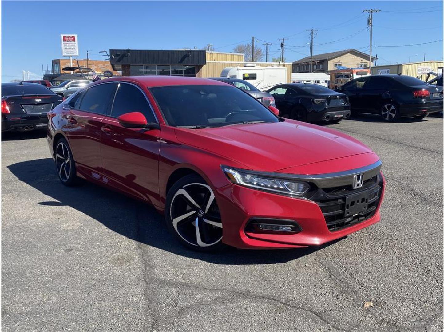 2019 Red /No Color Honda Accord (1HGCV1F31KA) with an 4-Cyl, i-VTEC, Turbo, 1.5 Liter engine, Automatic, CVT w/Sport Mode transmission, located at 607 W Columbia Drive, Kennewick, WA, 99336, (509) 987-1069, 46.216743, -119.126404 - Photo#2