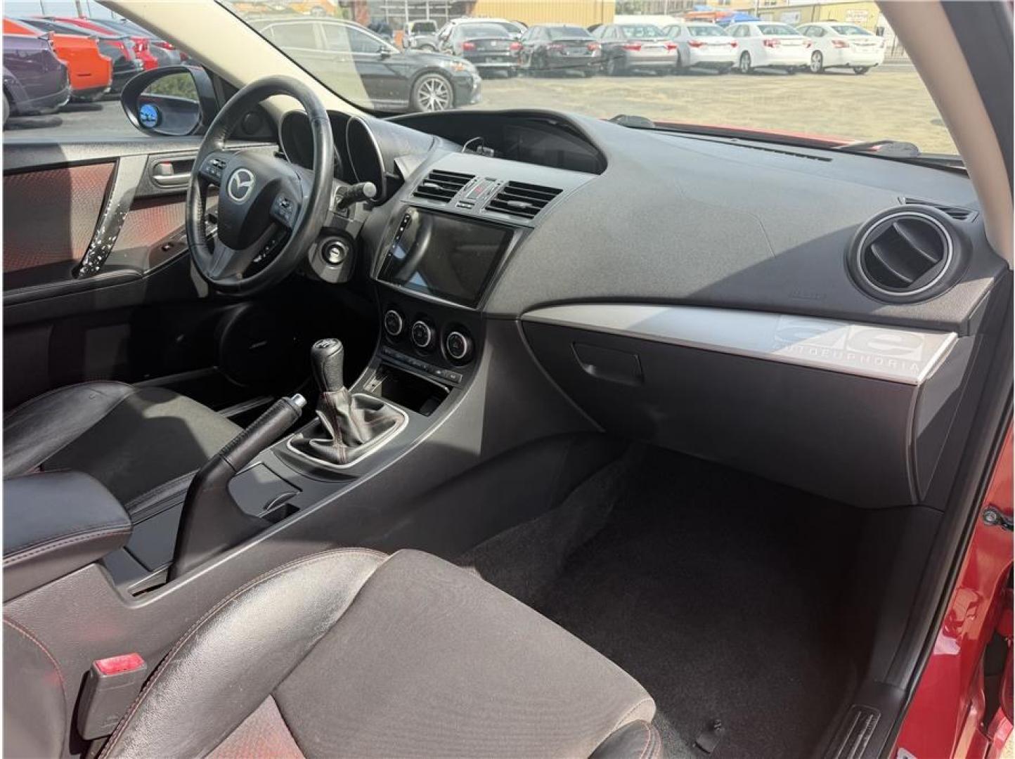 2012 Red /No Color MAZDA MAZDA3 (JM1BL1L35C1) with an 4-Cyl, Turbo, 2.3 Liter engine, Manual, 6-Spd transmission, located at 607 W Columbia Drive, Kennewick, WA, 99336, (509) 987-1069, 46.216743, -119.126404- Photo#14